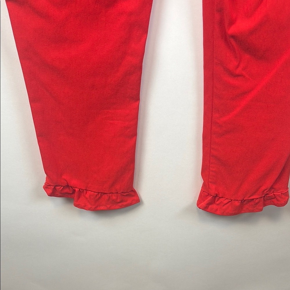 Vibrant Red Ruffle Hem Pants - Picture 11 of 11